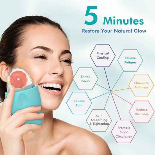 Silicone Ice Face Roller – Depuffing Facial Massager for Pores & Dark Circles