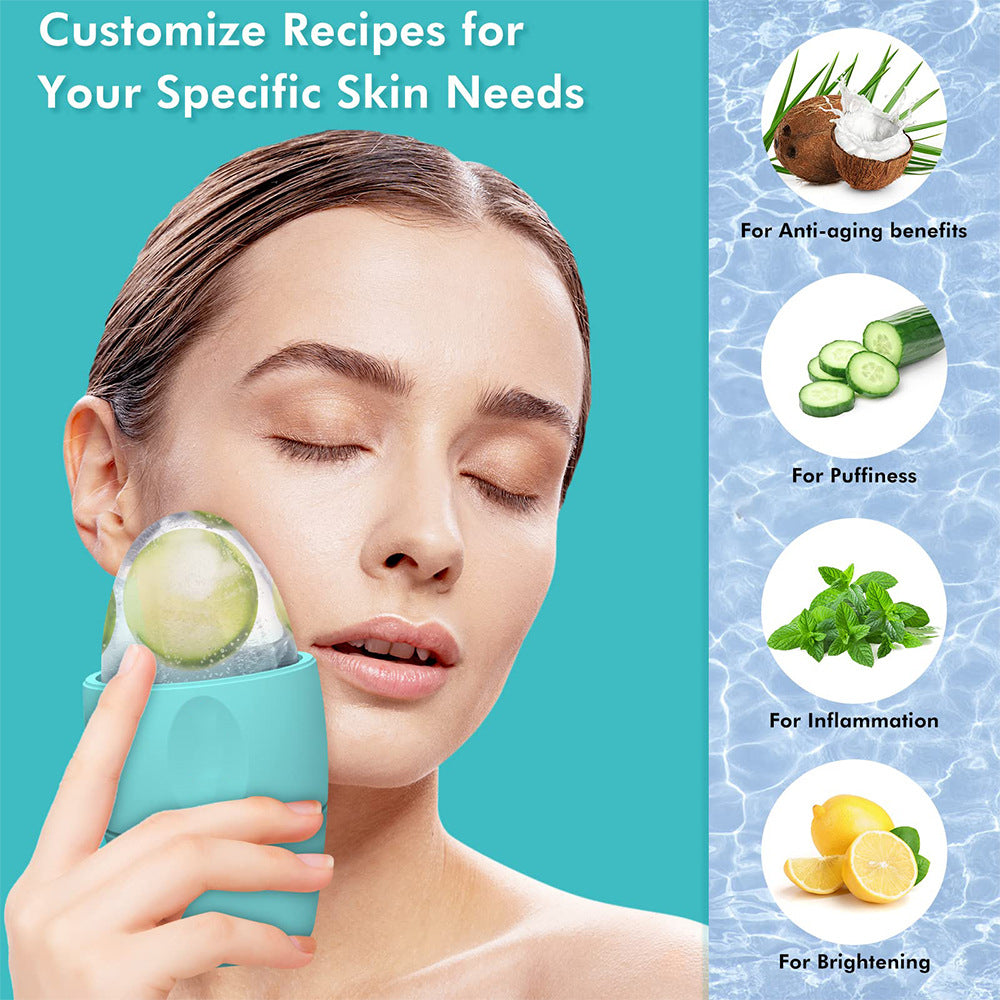 Silicone Ice Face Roller – Depuffing Facial Massager for Pores & Dark Circles