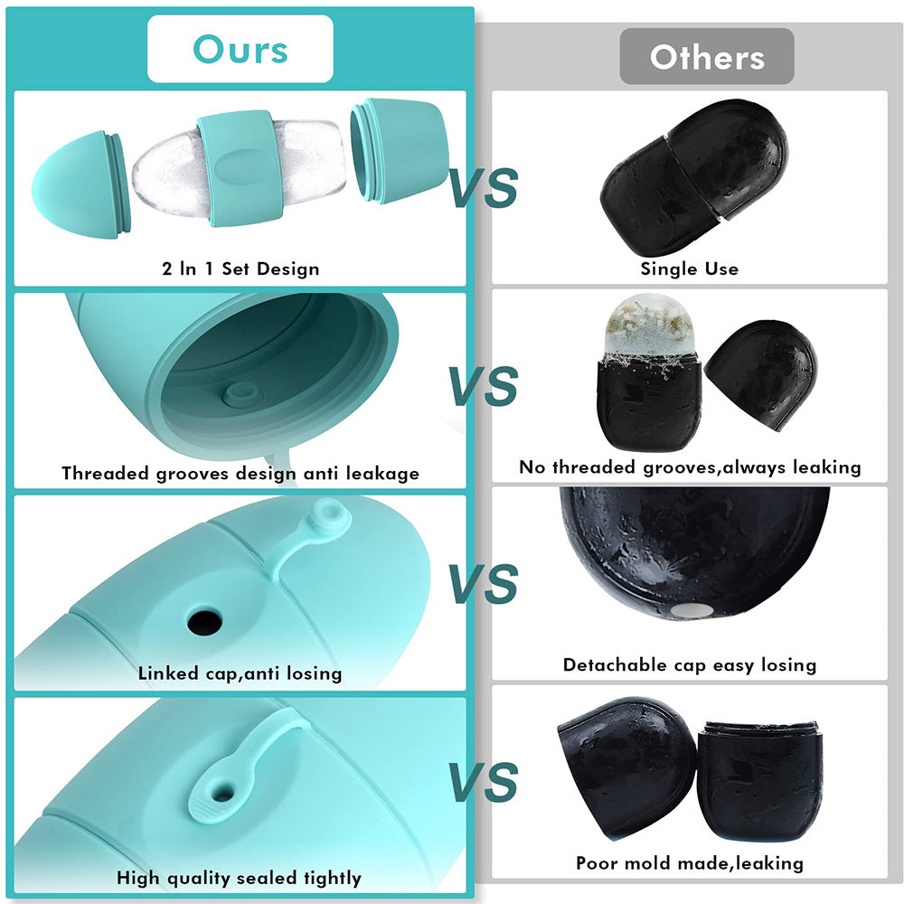 Silicone Ice Face Roller – Depuffing Facial Massager for Pores & Dark Circles