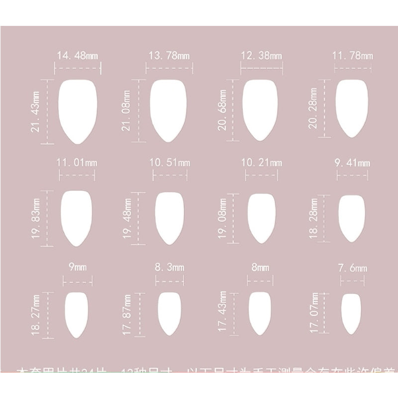 24 PCS Minimalist Press-On Nails – Short Almond French Tip Nail Set