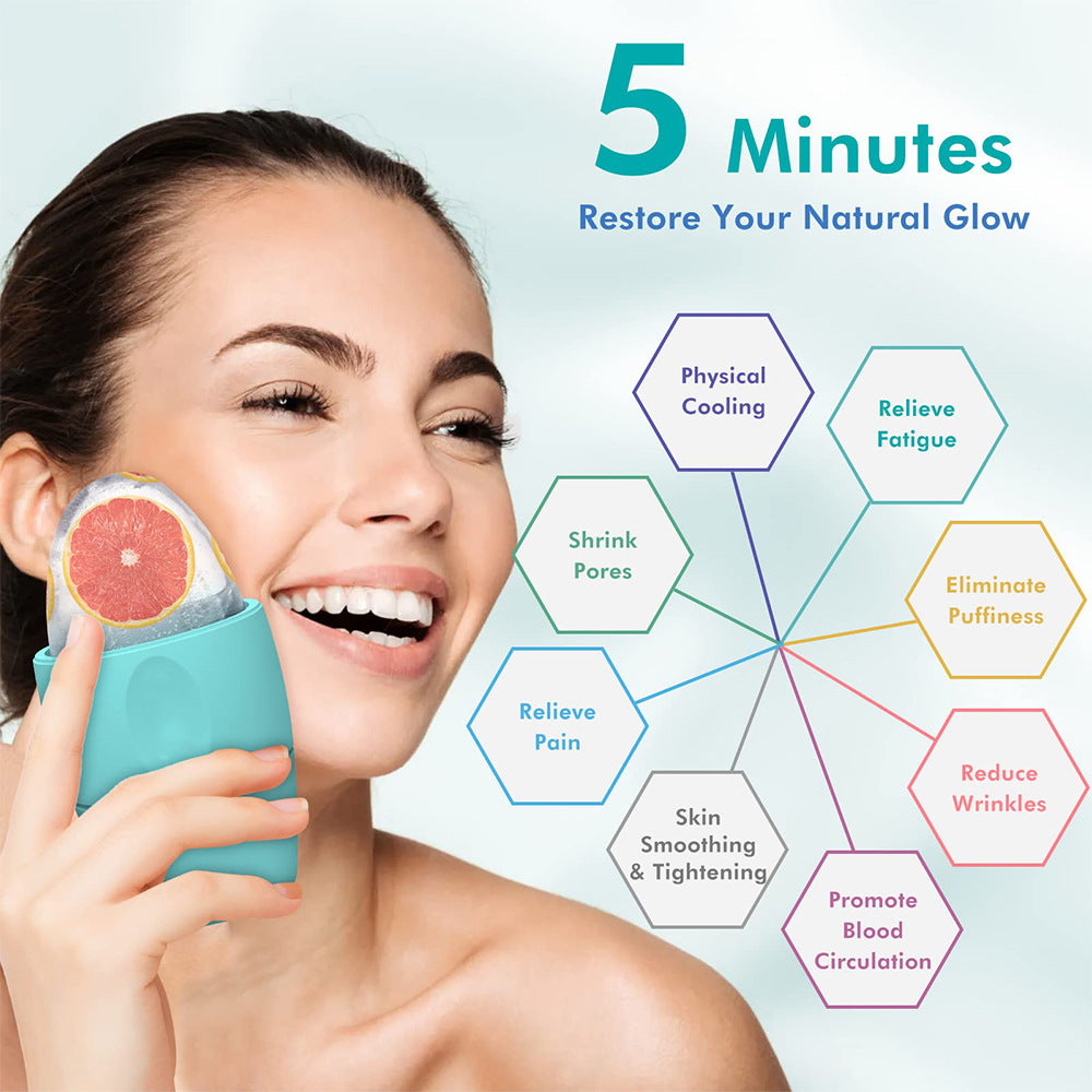 Silicone Ice Face Roller – Depuffing Facial Massager for Pores & Dark Circles
